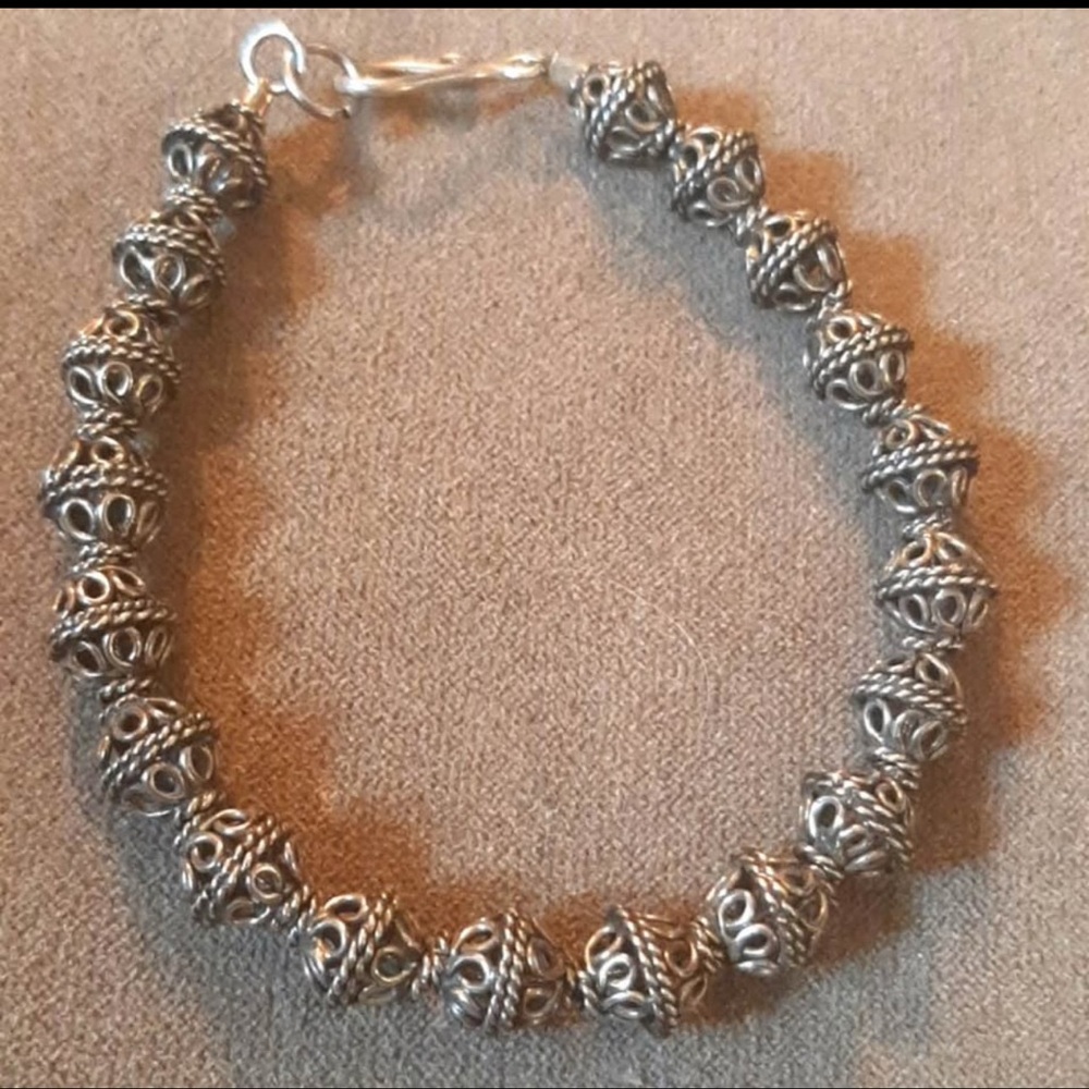 Vintage Silver Beaded Bracelet